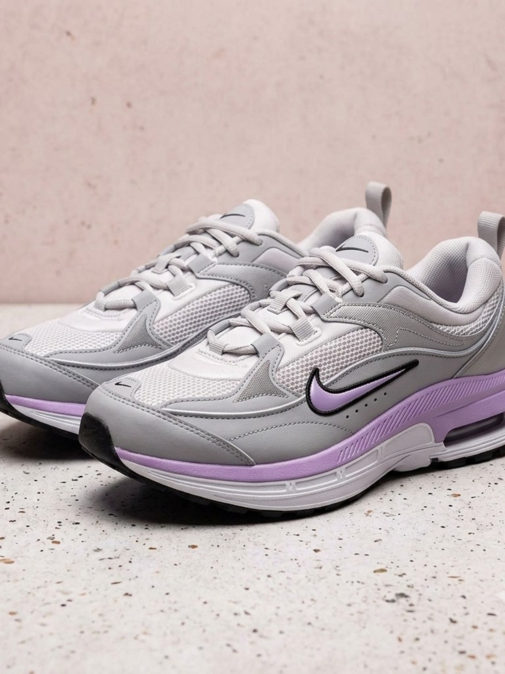 Light Gray and Lavender Athletic Sneakers - Women